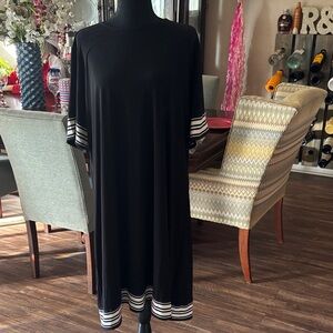 Michael Kors Black Dress with White Striped Sleeves